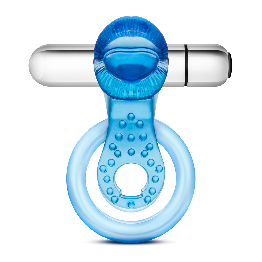 Stay Hard 10 Function Vibrating Tongue Ring - Blue BL-66092