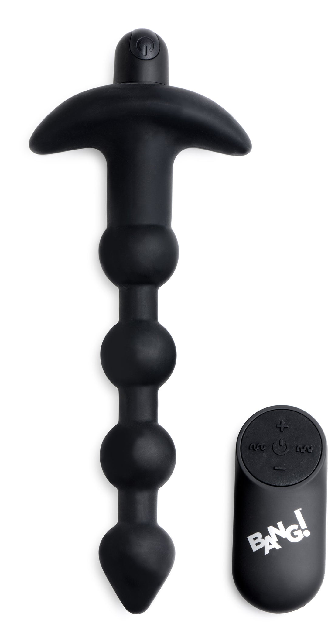 Bang - Vibrating Silicone Anal Beads and Remote Black BNG-AG614-BLK